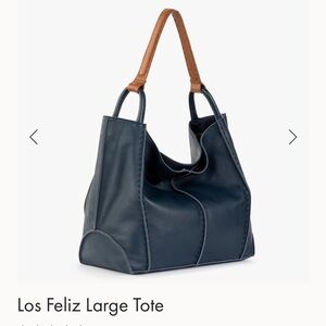 The Sak Los Feliz Tote - Dark Blue and Brown